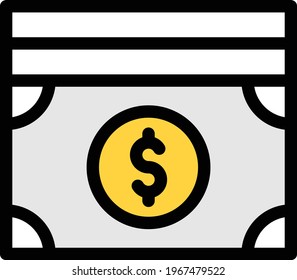 cash vector clour line icon