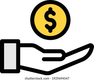 cash vector colour line icon