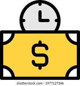 cash vector colour line icon