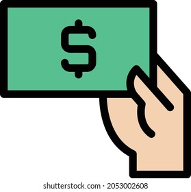 cash vector colour line icon