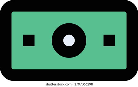 Flache Farbe des Bargeldvektors 
