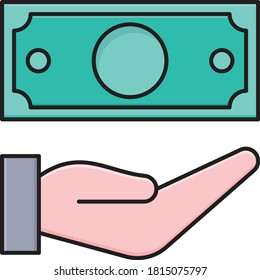 cash vector flat color icon 