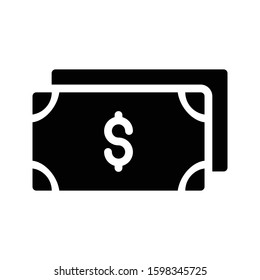 cash vector glyph flat icon 