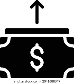 cash vector glyph flat icon
