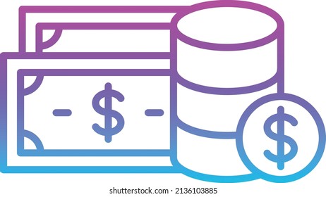 Icono de vector de efectivo. Se puede usar para imprimir, móviles y aplicaciones web.