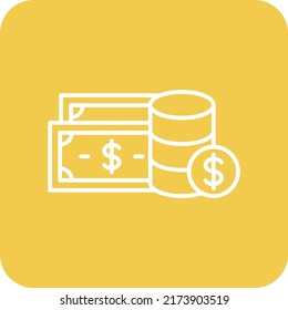 Icono de vector de efectivo. Se puede usar para imprimir, móviles y aplicaciones web.