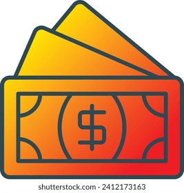 Icono de vector de efectivo. Se puede usar para imprimir, móviles y aplicaciones web.