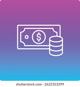 Icono de Vector en efectivo. Se puede utilizar para aplicaciones de impresión, móviles y de Web.