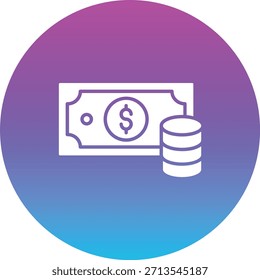 Icono de Vector en efectivo. Se puede utilizar para aplicaciones de impresión, móviles y de Web.