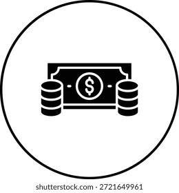 Icono de Vector en efectivo. Se puede utilizar para aplicaciones de impresión, móviles y de Web.