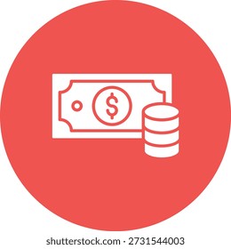Icono de Vector en efectivo. Se puede utilizar para aplicaciones de impresión, móviles y de Web.