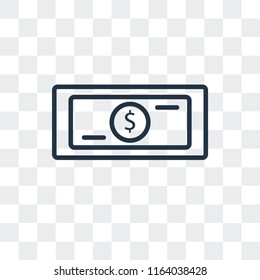 Cash vector icon isolated on transparent background, Cash logo concept