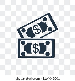 Cash vector icon isolated on transparent background, Cash logo concept