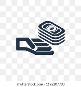 Cash vector icon isolated on transparent background, Cash transparency concept can be used web and mobile