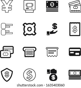 cash vector icon set such as: online, template, silhouette, stats, shield, electronic, ticket, europe, transaction, equipment, thin, wage, coins, statistics, presentation, give, billing, giving, data
