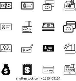cash vector icon set such as: restaurant, sack, machine, transfer, exchange, shape, expense, green, paperwork, bag, code, cards, counter, receipt, total, letter, equipment, rich, bill, note, sell