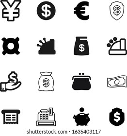 cash vector icon set such as: cost, equipment, global, shadow, stack, beauty, silhouette, sell, investing, pig, feminine, sale, savings, technology, wallet, bill, check, european, purse, trendy, till