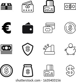 cash vector icon set such as: sack, pig, greed, transfer, gradient, gray, pouch, technology, logistic, wallet, shadow, savings, usd, euro, website, drawing, feminine, europe, defend, nobody, image