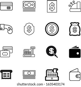 cash vector icon set such as: coins, check, defend, treasure, glyph, transfer, consumer, customer, invoice, funds, purchase, man, shield, window, protection, wage, old, calculation, supermarket