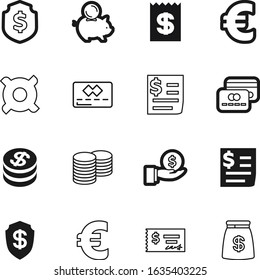 cash vector icon set such as: letter, checkbook, element, print, funding, note, bag, treasure, billing, investing, cashier, expense, style, funds, store, outline, debt, income, piggy, accounting