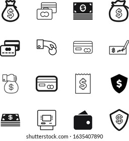 cash vector icon set such as: modern, invoice, stack, checkbook, charity, cheque, trendy, withdraw, style, online, coins, pile, machine, balance, economy, object, purse, code, wealthy, check, profit