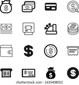 cash vector icon set such as: golden, bill, silhouette, transfer, ticket, funding, template, modern, pattern, lines, personal, usa, gradient, usd, service, supermarket, code, nobody, value, economy
