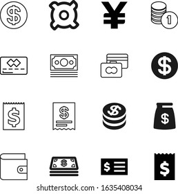 cash vector icon set such as: shape, japan, europe, purse, saving, icons, debt, ticket, cards, casino, sack, old, outline, global, purchase, supermarket, chips, atm, object, silhouette, work, income