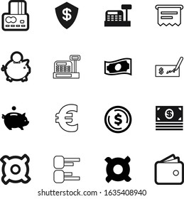 cash vector icon set such as: protect, blank, hold, funding, shield, wage, presentation, sale, stack, identity, atm, savings, debit, print, template, bag, baking, pie, group, bar, security, slot