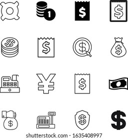 cash vector icon set such as: online, modern, economy, arm, defend, total, secure, shop, print, value, give, outline, income, security, giving, europe, loan, earnings, meter, nobody, glyph, earning