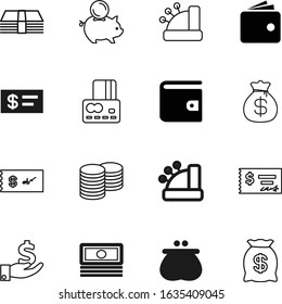 cash vector icon set such as: style, concept, green, treasure, economy, funds, content, linen, large, million, marketing, income, keep, plastic, outline, casino, making, app, safe, backgrounds
