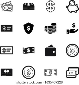 Cash Vector Icon Set Such As: Logistic, Security, Price, Outline, Secure, Casino, Guard, Bag, Defend, Gray, Safeguard, Value, America, Invest, Safety, Logo, Internet, Saving, Silhouette, Trendy