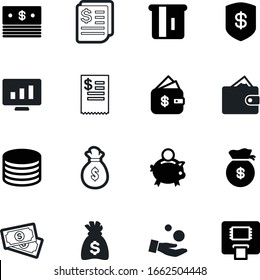 Cash Vector Icon Set Such As: Ticket, Pile, Analytics, Dollars, Supermarket, Treasure, Safe, Commerce, Monitor, Check, Presentation, Piggy, Large, Purchase, Price, Defend, Saving, Shield, Screen, Pig