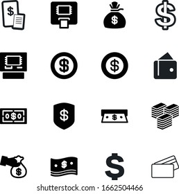 cash vector icon set such as: object, market, supermarket, pictogram, receive, treasure, commerce, billing, protection, accounts, check, purse, defend, wallet, secure, ticket, sale, saving, total