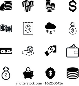 Symbolsatz für die Vektorillustration in bar: Gesamt, Schutz, Palm, Austausch, Internet, Konten, Sparte, Sicherheit, Sicherheit, Kreditrechnung, Service, Logistik, Transaktion, Verteidigung, Wolken, Schatz, Objekt, Lieferung