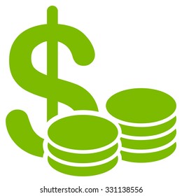 Cash vector icon. Style is flat eco green symbol, rounded angles, white background.