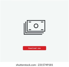 Cash vector icon. Symbol in Line Art Style for Design, Presentation, Website or Apps Elements, Logo. Pixel vector graphics - Vector