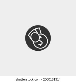 Cash vector icon for web and design