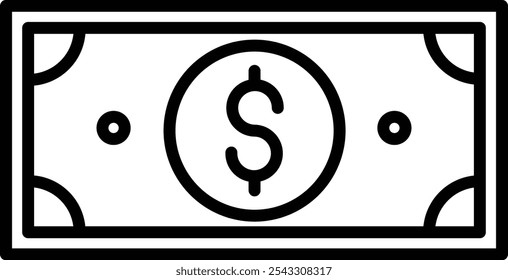 Detailliertes Symbol für die Bargeldvektorgrafik