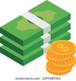 cash Vector illustration on a transparent background. Premium quality symbols. Flat icons for concept and graphic design.