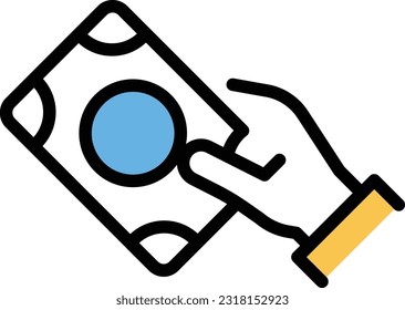 Cash-Vektorgrafik auf transparentem Hintergrund. Hochwertige Symbole. Zeilenfarbige Vektorsymbole für Konzept und Grafikdesign.