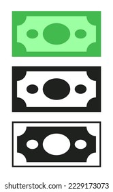 Cash. Vector set of flat icons isolated on white background.