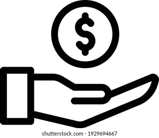 cash vector thin line icon