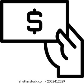 icono de línea delgada vector de efectivo