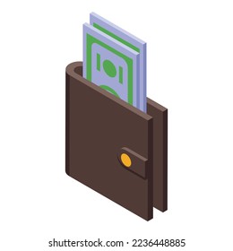 Cash wallet icon isometric vector. Screen money. Retail payment