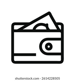 Cash in Wallet Symbol – Flat Design

