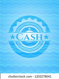 Cash water concept style emblem.