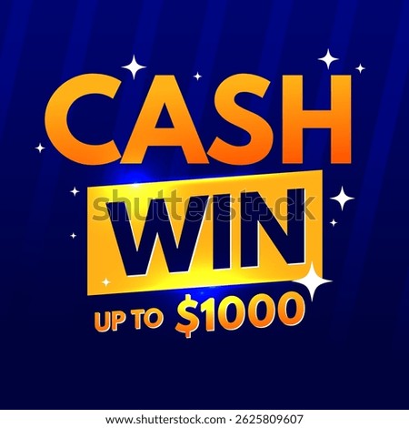 Cash win prize playing web banner template design vector