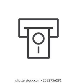 Cash withdraw icon Thin outline art symbol