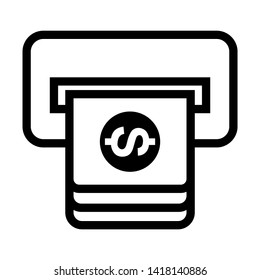 Cash Withdraw icon. Vector illustration style white background. Designed for web and software interfaces. - Vector