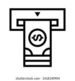 Cash Withdraw icon. Vector illustration style white background. Designed for web and software interfaces. - Vector